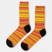 Orange Red Yellow Stripes Seamless Pattern Sokken (Links)