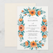 Orange Regal Spring Wedding Kaart (Voorkant / Achterkant)