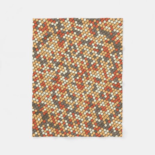 Orange retro dots pattern fleece deken (Voorkant)