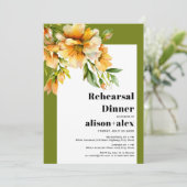 Orange rhododendron fall wedding rehearsal dinner kaart (Staand voorkant)