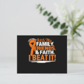 Orange Ribbon Cancer Survivor Friends Family Faith Uitnodiging Briefkaart (Staand voorkant)