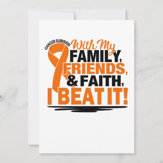 Orange Ribbon Cancer Survivor Friends Family Save The Date (Voorkant)