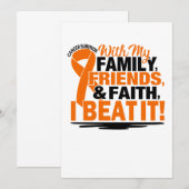 Orange Ribbon Cancer Survivor Friends Family Save The Date (Voorkant / Achterkant)
