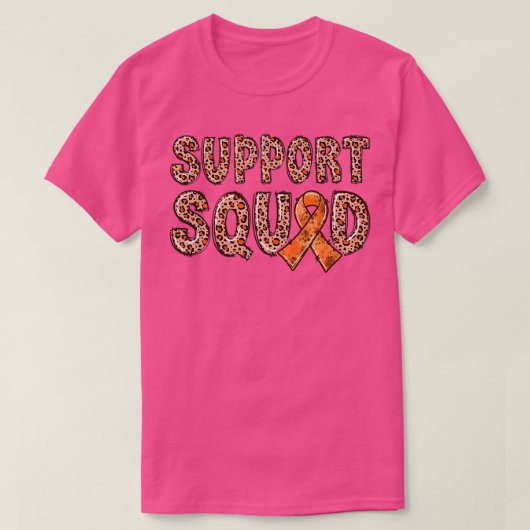 Orange Ribbon Leopard Print Support Squad ADHD1118 T-shirt (Design voorkant)