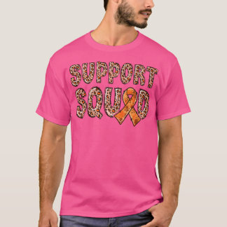 Orange Ribbon Leopard Print Support Squad ADHD1118 T-shirt