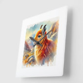 Orange Rock Viscacha 270824AREF117 - Watercolor Vierkante Klok (Hoek)