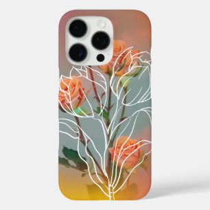 'Orange Roos & Lijn Kunst' iPhone 16 Pro Hoesje