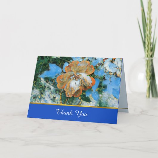 Orange Rose Bereavement Thank You Card Bedankkaart (Voorkant)