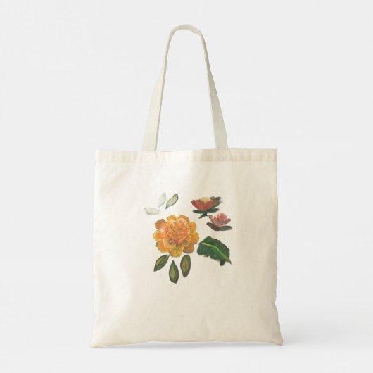 orange rose grocery bag tote bag (Achterkant)