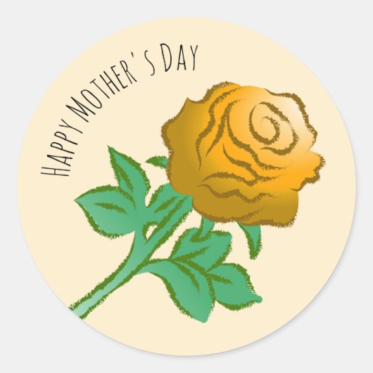 Orange Rose Ronde Sticker (Voorkant)