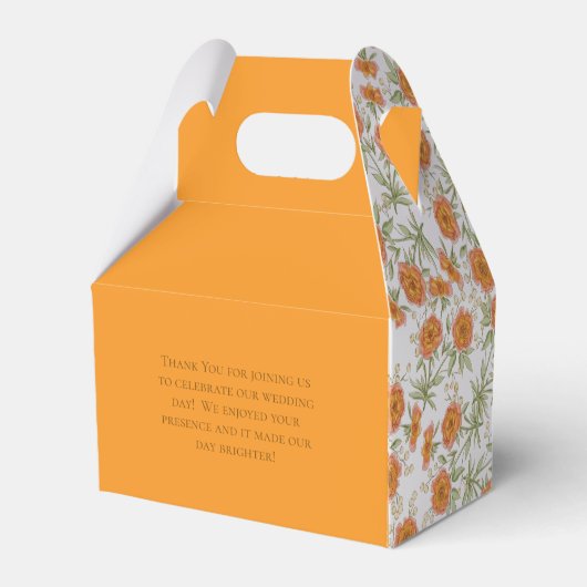 Orange Rose Wedding Bedankdoosjes (Achterkant)