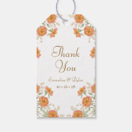 Orange Rose Wedding Cadeaulabel