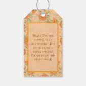 Orange Rose Wedding Cadeaulabel (Achterkant)
