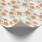Orange Rose Wedding Cadeaupapier (Hoek)