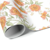 Orange Rose Wedding Cadeaupapier (Rol Hoek)