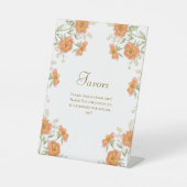 Orange Rose Wedding Favors Sign Reclamebord Met Voetstuk (Voorkant)
