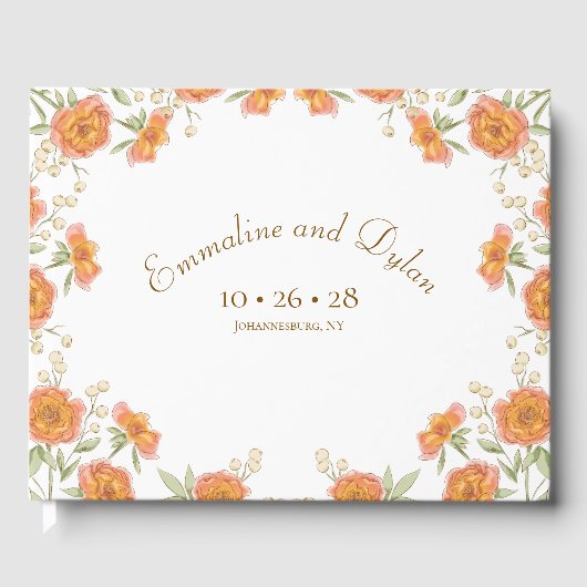 Orange Rose Wedding Gastenboek (Voorkant)