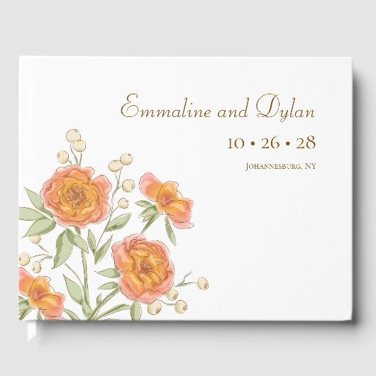 Orange Rose Wedding Gastenboek (Voorkant)