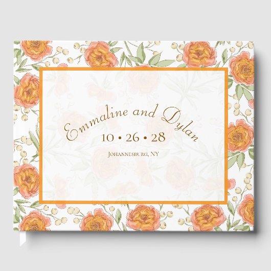 Orange Rose Wedding Gastenboek (Voorkant)