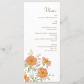 Orange Rose Wedding Menus Menu (Voorkant)