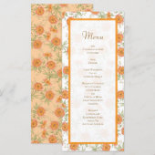 Orange Rose Wedding Menus Menu (Voorkant / Achterkant)