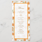 Orange Rose Wedding Menus Menu (Voorkant)