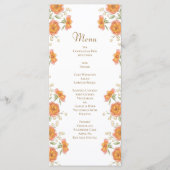 Orange Rose Wedding Menus Menu (Voorkant)