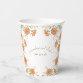 Orange Rose Wedding Papieren Bekers (Voorkant)