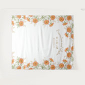 Orange Rose Wedding Photo Backdrop Wandkleed (Voorkant (horizontaal))