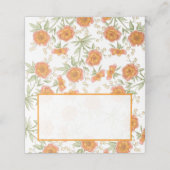 Orange Rose Wedding Place Card Plaatskaartje (Buitenkant ongevouwen)
