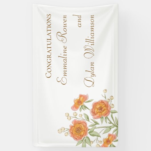 Orange Rose Wedding Spandoek (Verticaal)