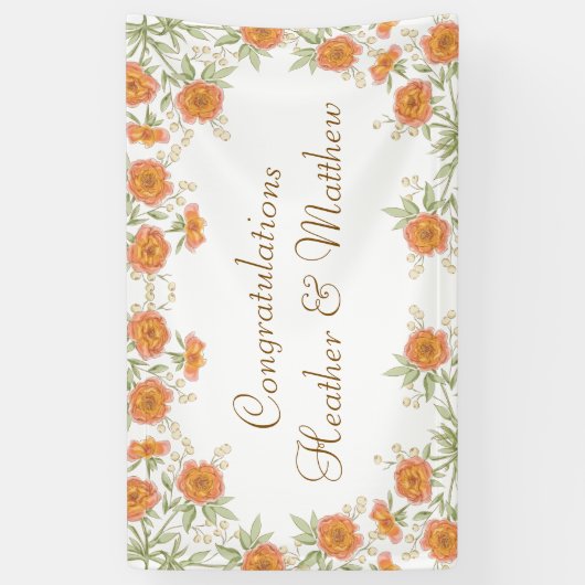 Orange Rose Wedding Spandoek (Verticaal)