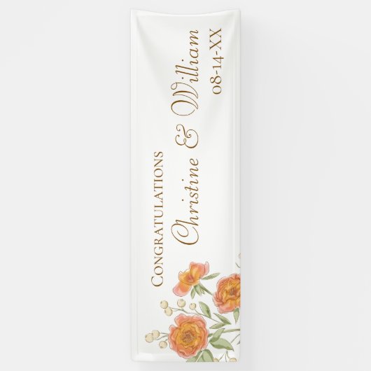 Orange Rose Wedding Spandoek (Verticaal)