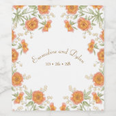 Orange Rose Wedding Wijn Etiket (Enkel label)