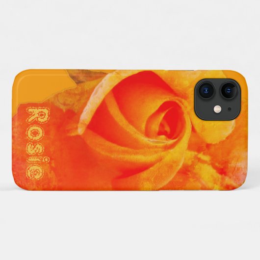 Orange Rose & Your Name Phone Case-Mate iPhone Case (Achterkant (horizontaal))