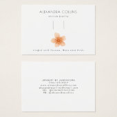 Orange Sakura Blossom Hairclip Barrette Display Visitekaartje (Voorkant /achterkant)