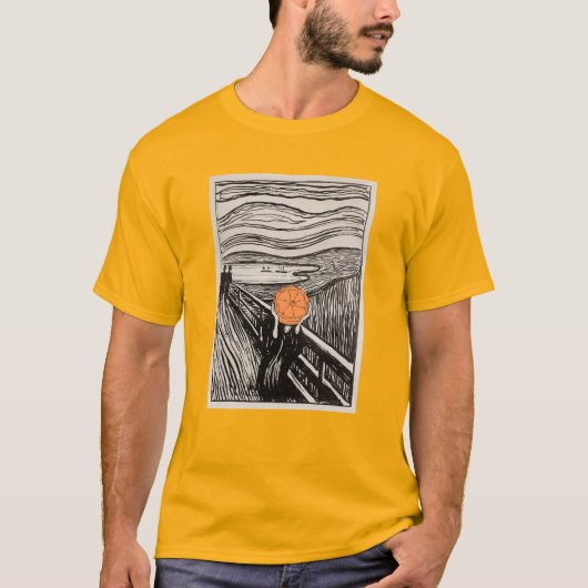 Orange Scream - Altered Art T-shirt (Voorkant)