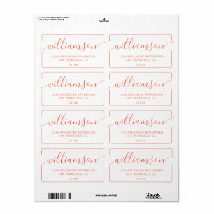 Orange Script Familie Retouradres Etiket
