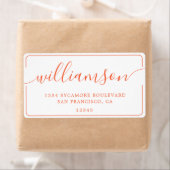 Orange Script Family Return Address Etiket (Insitu)