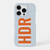 Orange Shades Shadow Monogram pattern with Name iPhone Hoesje (Achterkant)