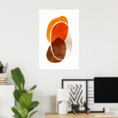 Orange Shapes Art Print Layered Rounded Forms (Thuiskantoor)