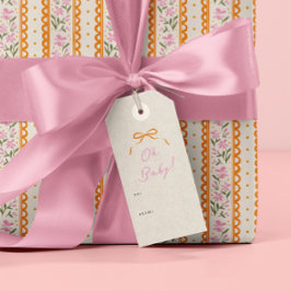 Orange Simple Bow Pink Oh Baby Cadeaulabel