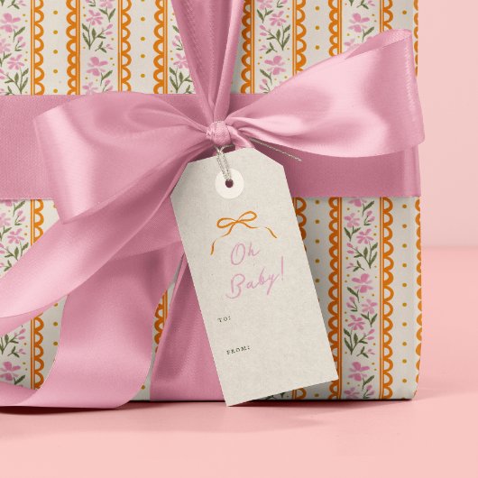 Orange Simple Bow Pink Oh Baby Cadeaulabel