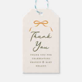 Orange Simple Bow Thank You Cadeaulabel