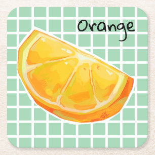 Orange, sinaasappel  kartonnen onderzetters