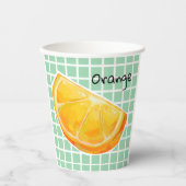 Orange, sinaasappel  papieren bekers (Voorkant)