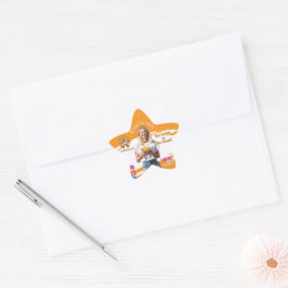 Orange Smiling Blonde Woman Fries Family Fun Ster Sticker