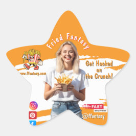 Orange Smiling Blonde Woman Fries Family Fun Ster Sticker