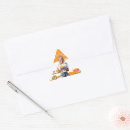 Orange Smiling Blonde Woman Fries Family Fun Sticker