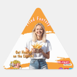 Orange Smiling Blonde Woman Fries Family Fun Sticker